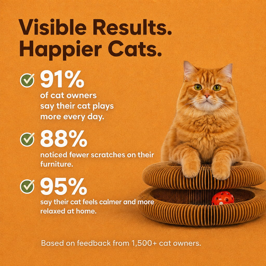 Interactive Cat Scratcher Toy with Built-In Rolling Ball