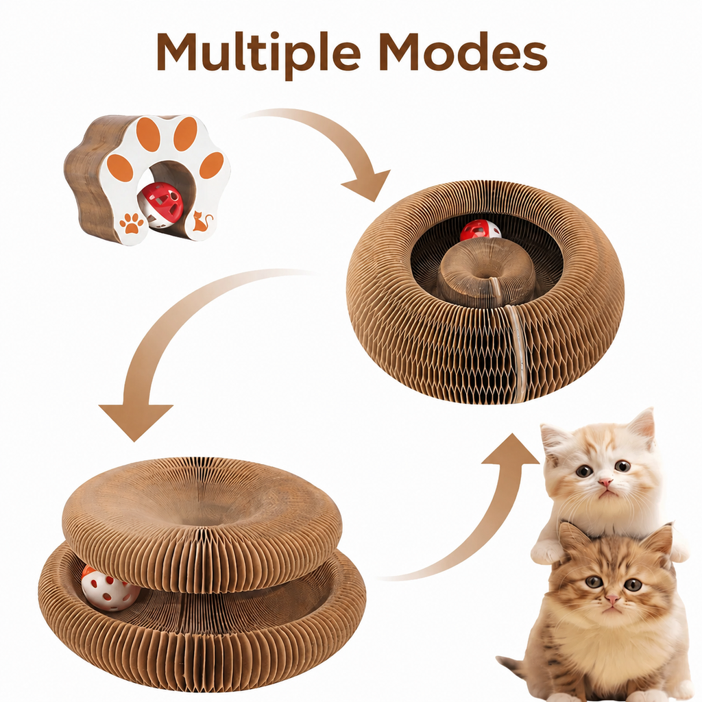 Interactive Cat Scratcher Toy with Built-In Rolling Ball