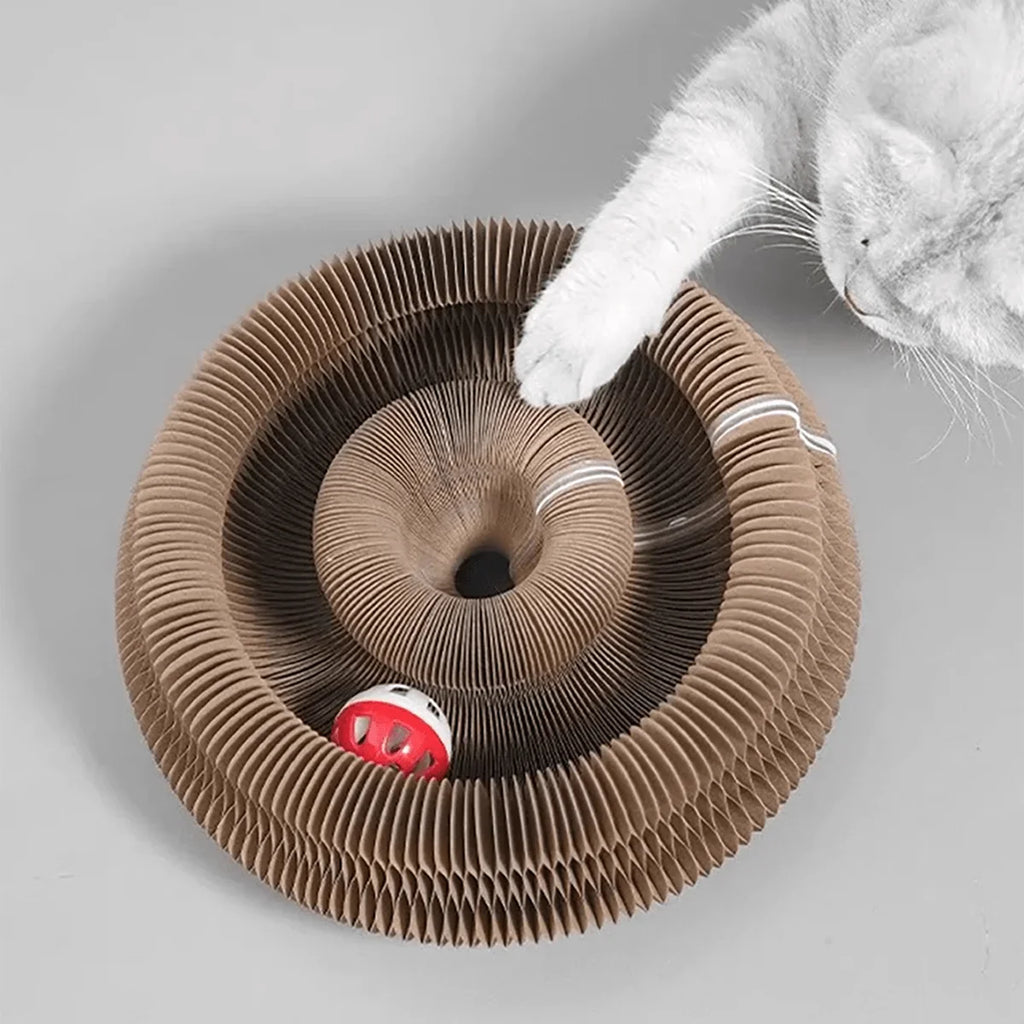 Interactive Cat Scratcher Toy with Built-In Rolling Ball