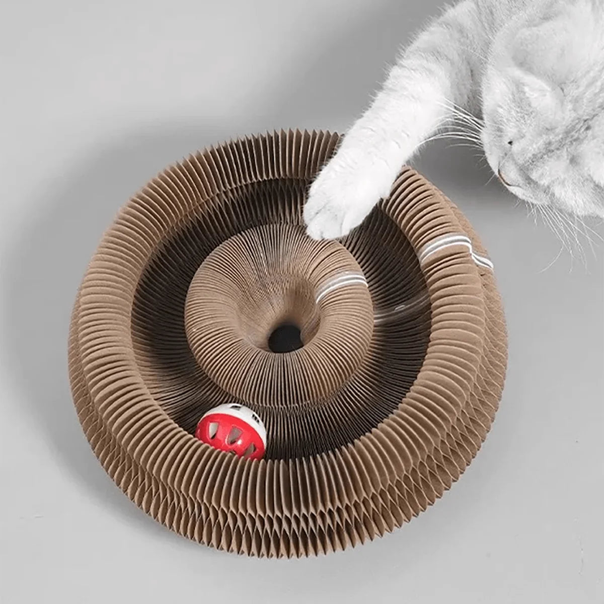 Interactive Cat Scratcher Toy with Built-In Rolling Ball